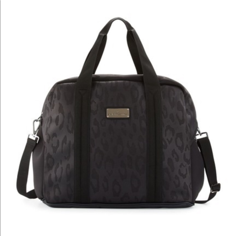 Adidas by Stella McCartney Black Leopard Jacquard Travel Bag